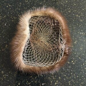 Elegant Brown mink Fur Women's halo Hat